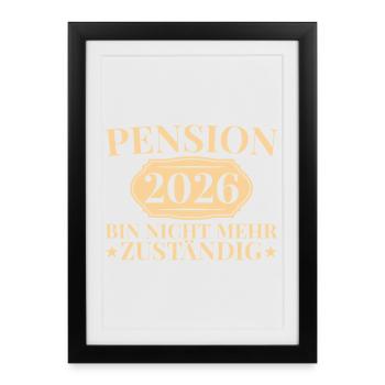 Adieu de pension 2026 Don de collègue retraité - Affiche encadrée (27 × 37 cm) - noir - Devant