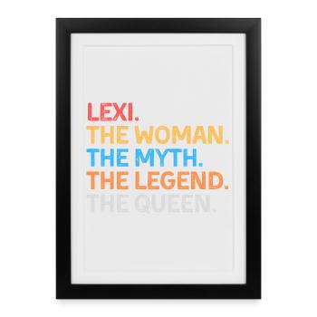 Lexi La Femme Le Mythe La Légende La Reine - Affiche encadrée (27 × 37 cm) - noir - Devant