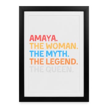 Amaya La Femme Le Mythe La Légende La Reine - Affiche encadrée (27 × 37 cm) - noir - Devant