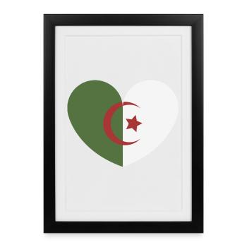Drapeau du cœur de l’Algérie - Affiche encadrée (27 × 37 cm) - noir - Devant