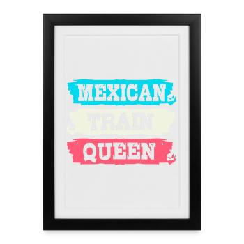 Train domino mexicain - Affiche encadrée (27 × 37 cm) - noir - Devant
