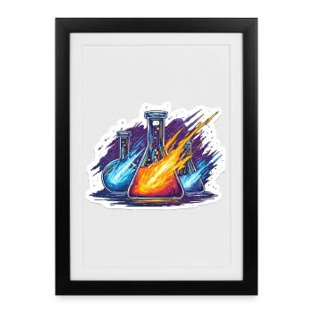 Lab Geek Quadrantid Meteor Shower Lab Experiment - Framed poster (27 × 37 cm) - black - Front