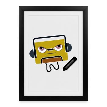 BlockAudio Serious Writing Retro Cassette - Framed poster (27 × 37 cm) - black - Front