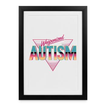 Autisme instrumentalisé - Funny Gen Alpha Memes - Affiche encadrée (27 × 37 cm) - noir - Devant