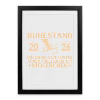Retirement 2026 Doesn't have to do anything but nap - Framed poster (27 × 37 cm) - black - Front