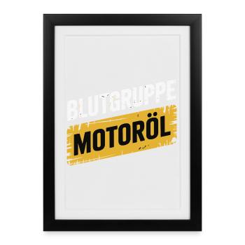 Groupe sanguin : conception du tournevis à huile moteur - Affiche encadrée (27 × 37 cm) - noir - Devant