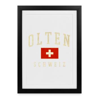Olten – Swiss identity from Solothurn - Framed poster (27 × 37 cm) - black - Front