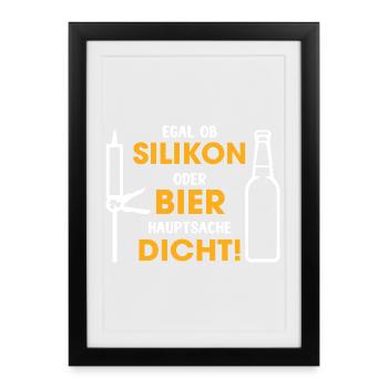 Silicone or beer – the main thing is that it is tight - Framed poster (27 × 37 cm) - black - Front