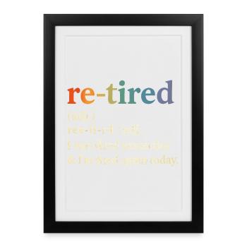 Définition de la pension de retraite Humour pour retraités Drôle - Affiche encadrée (27 × 37 cm) - noir - Devant