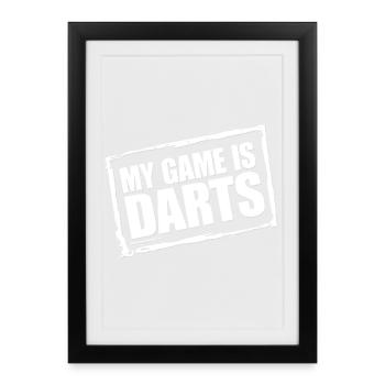 Sweat à capuche et t-shirt amusants de fléchettes pour les vrais fans de fléchettes - Affiche encadrée (27 × 37 cm) - noir - Devant