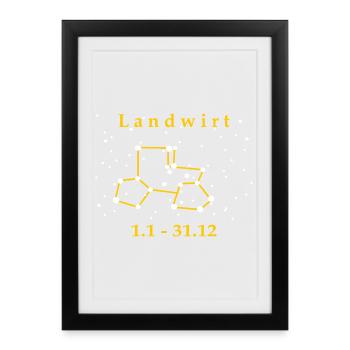 Tractor Farmer Zodiac Farmer Gift - Framed poster (27 × 37 cm) - black - Front