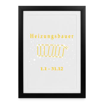 Plumber Plumber Heating Engineer Zodiac Sign - Framed poster (27 × 37 cm) - black - Front