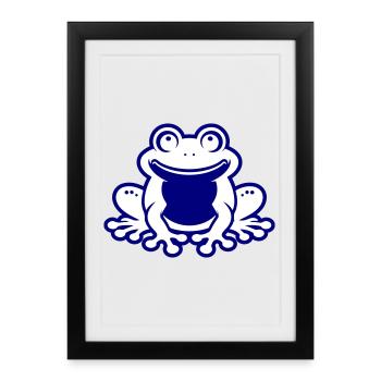 Toad Comic Frog - Framed poster (27 × 37 cm) - black - Front