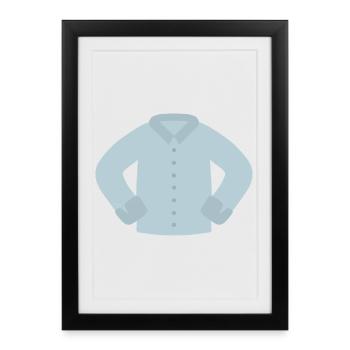 Azure Buttoned Shirt Graphic - Framed poster (27 × 37 cm) - black - Front