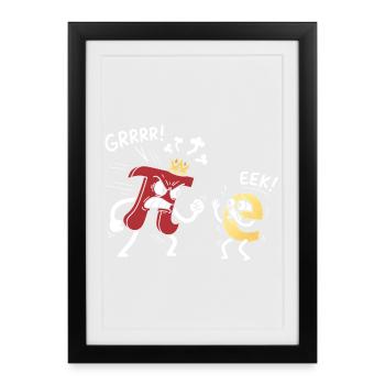 Mathematics Constants Pi Threatened e Comic - Framed poster (27 × 37 cm) - black - Front