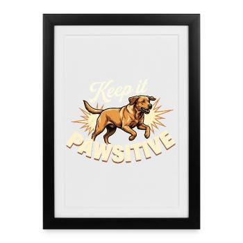 Restez Pawsitive Foxred Labrador Rétro - Affiche encadrée (27 × 37 cm) - noir - Devant