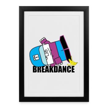Banana Breakdance Bot - Framed poster (27 × 37 cm) - black - Front