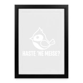 Haste ne Illustration d’oiseau - Affiche encadrée (27 × 37 cm) - noir - Devant