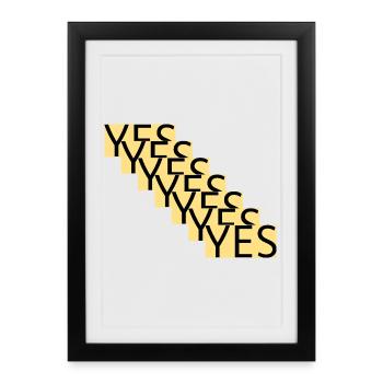YES – Stufenstatement in Gold - Affiche encadrée (27 × 37 cm) - noir - Devant
