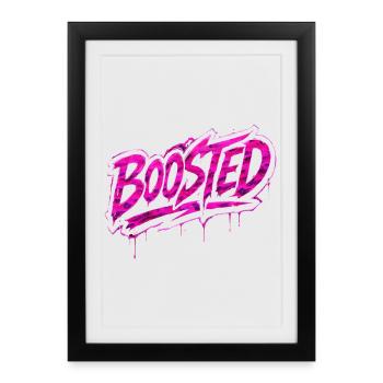 Boosted Turbo Car Culture Camouflage Pink Design - Framed poster (27 × 37 cm) - black - Front