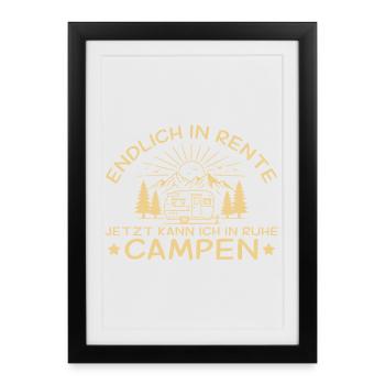 Retired Camping Caravan Retirement - Framed poster (27 × 37 cm) - black - Front