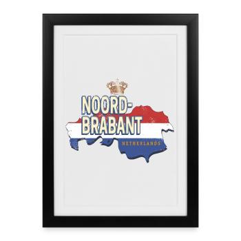 Souvenir rétro de la Hollande du Brabant-Nord Néerlandais - Affiche encadrée (27 × 37 cm) - noir - Devant