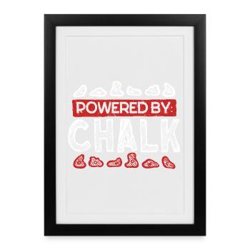 Indoor Climbing Indoor Climbing Powered By Chalk - Framed poster (27 × 37 cm) - black - Front