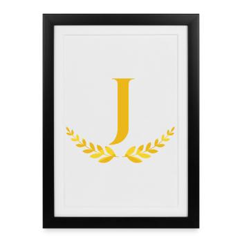 J - Framed poster (27 × 37 cm) - black - Front