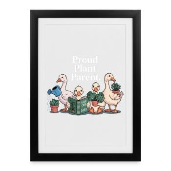 Plant Lover Cute Planting Ducks T-Shir - Framed poster (27 × 37 cm) - black - Front
