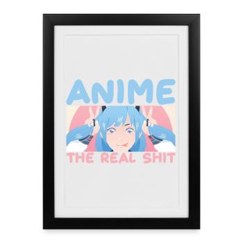 Anime : Le vrai graphique de Kawaii Girl - Affiche encadrée (27 × 37 cm) - noir - Devant