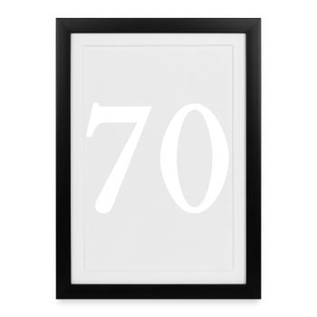 70. 70 ANS. 70e ANNIVERSAIRE. ANNIVERSAIRE 70 ANS. - Affiche encadrée (27 × 37 cm) - noir - Devant