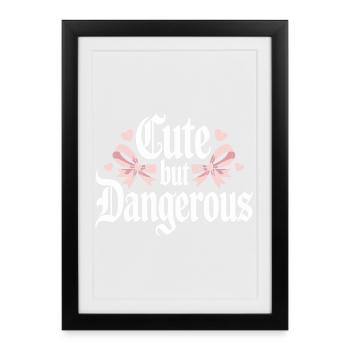 Süß Aber Gefährlich Cute Kawaii Aesthetic Katze - Framed poster (27 × 37 cm) - black - Front
