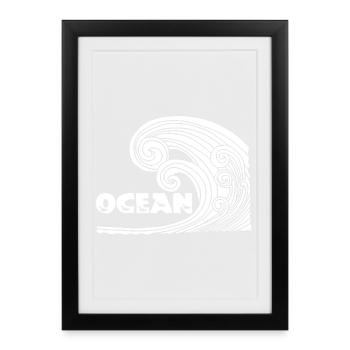 La vague blanche - Affiche encadrée (27 × 37 cm) - noir - Devant