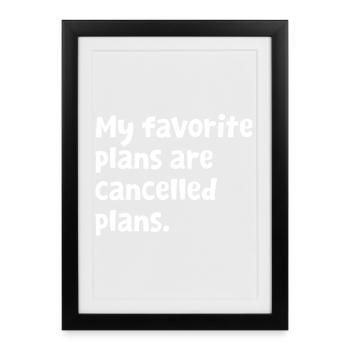 Design introverti drôle - Sarcasme, sarcasme, humour - Affiche encadrée (27 × 37 cm) - noir - Devant