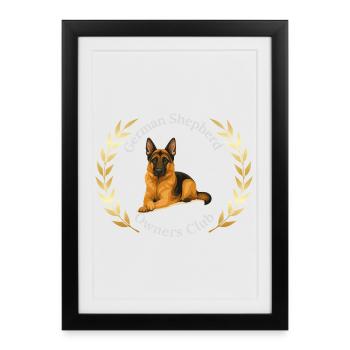 German Shepherd Owners Club Logo - Affiche encadrée (27 × 37 cm) - noir - Devant