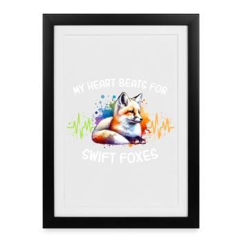 Swift Fox Heart Line - Framed poster (27 × 37 cm) - black - Front