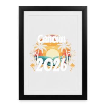 Cancun 2026 - Gerahmtes Poster (27 × 37 cm) - Schwarz - Vorne