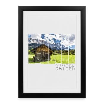 Garmisch Partenkirchen in Bayern Alpen Panorama - Gerahmtes Poster (27 × 37 cm) - Schwarz - Vorne