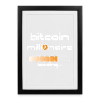 Satoshi Nakamoto Bitcoin Crypto Inventeur - Affiche encadrée (27 × 37 cm) - noir - Devant