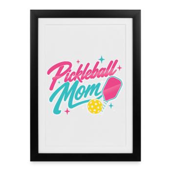 Pickleball Mom Paddle Sportspielerin - Gerahmtes Poster (27 × 37 cm) - Schwarz - Vorne