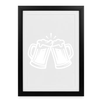 Beer toast icon - Framed poster (27 × 37 cm) - black - Front