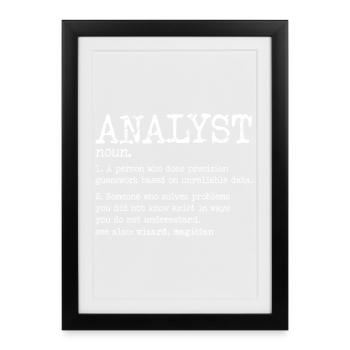 Glyphes d’analystes : Typographie de données vintage - Affiche encadrée (27 × 37 cm) - noir - Devant