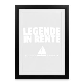 Endlich Rente Frei - Gerahmtes Poster (27 × 37 cm) - Schwarz - Vorne