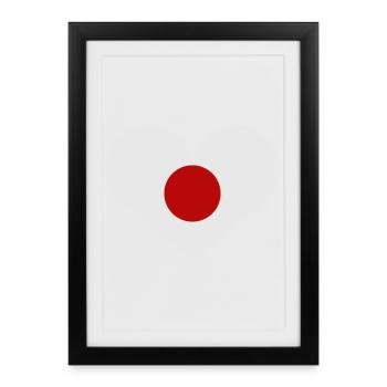 Japanese flag in the shape of a heart - Framed poster (27 × 37 cm) - black - Front
