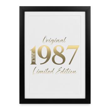 Cadeau du 39e anniversaire Millésime de juillet 1987 - Affiche encadrée (27 × 37 cm) - noir - Devant