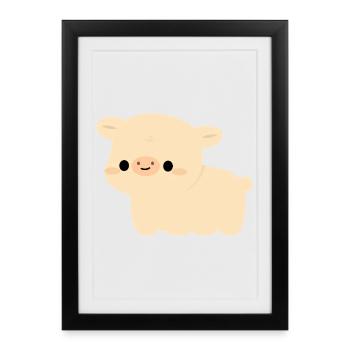 Charolais Cow - Framed poster (27 × 37 cm) - black - Front