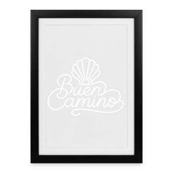 Buen Camino – Saint Jacques de Compostelle - Affiche encadrée (27 × 37 cm) - noir - Devant