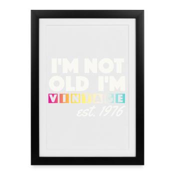 Vintage 1976 Birthday Gift 50 Years Retro - Framed poster (27 × 37 cm) - black - Front