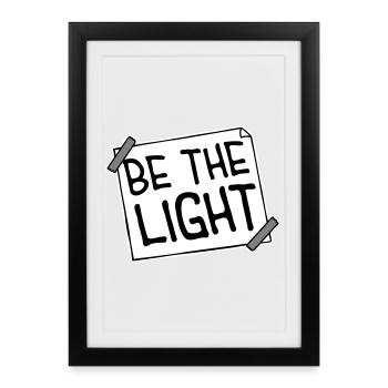 Logo de la Déclaration Positive Motivationnelle Be The Light - Affiche encadrée (27 × 37 cm) - noir - Devant