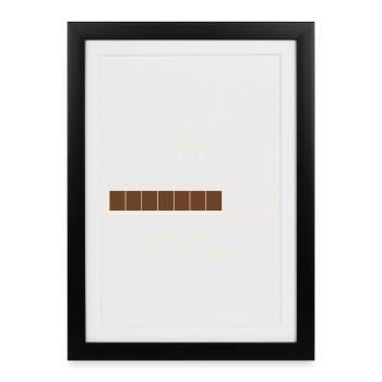Funny Coffee Loading Progress Bar T-Shirt - Framed poster (27 × 37 cm) - black - Front